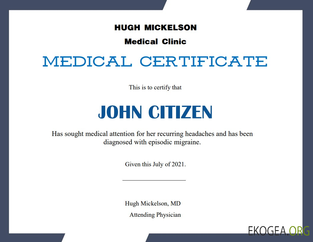 Certificat médical américain
